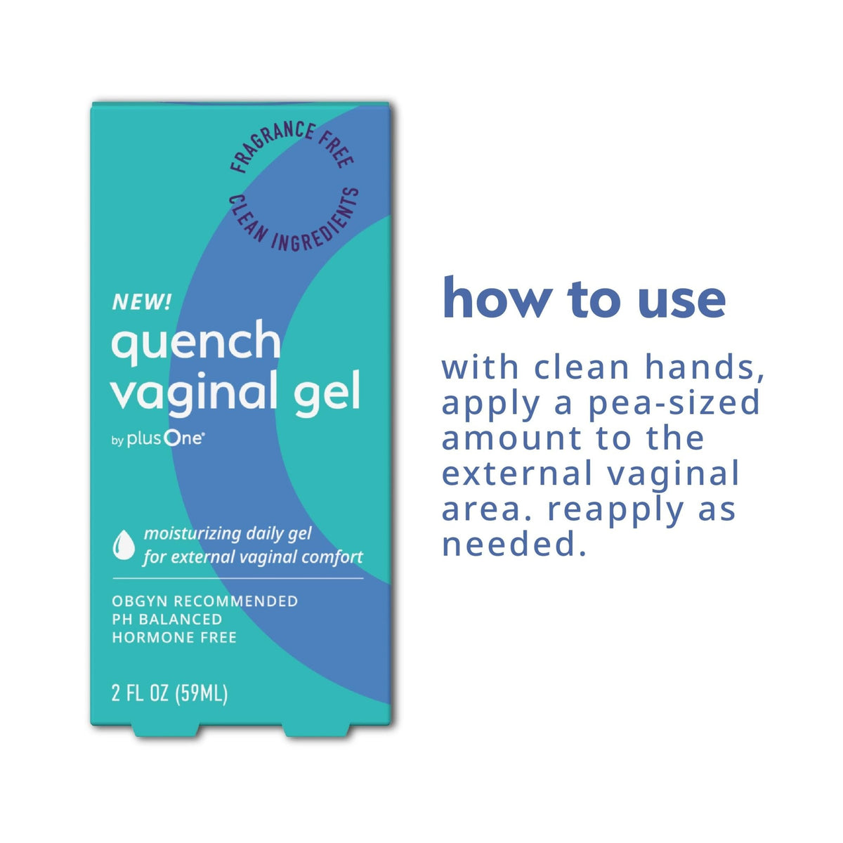 PlusOne Long Lasting Vaginal Moisturizer Gel - Hyaluronic Acid, 2 Fl oz