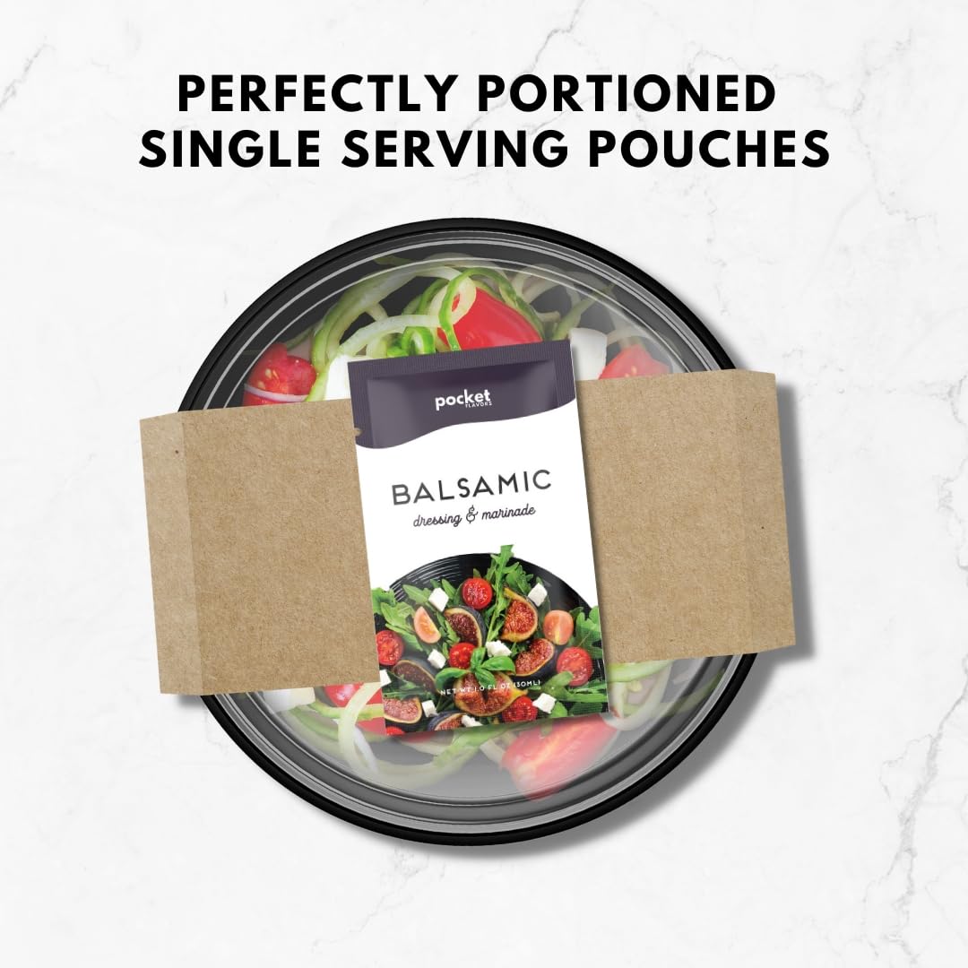 Pocket Flavors Salad Dressing Variety Pack — 32 Ready-to-Serve 1oz Pouches