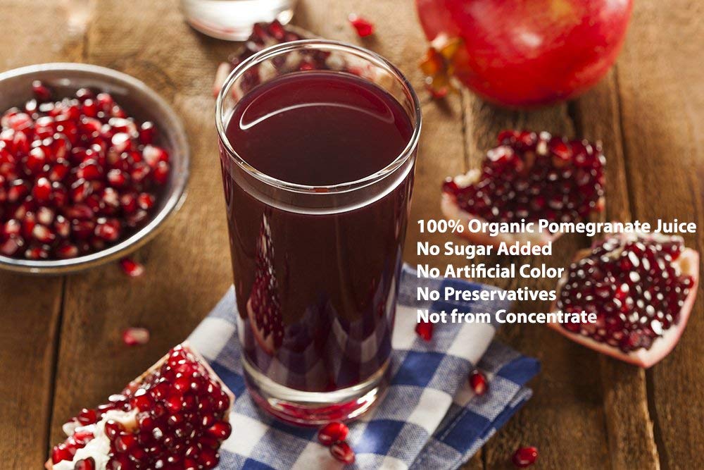 Pomegranaze 100% Organic Pomegranate Juice – No Sugar, Glass Bottle (2 Pack) | Kosher & Gluten Free
