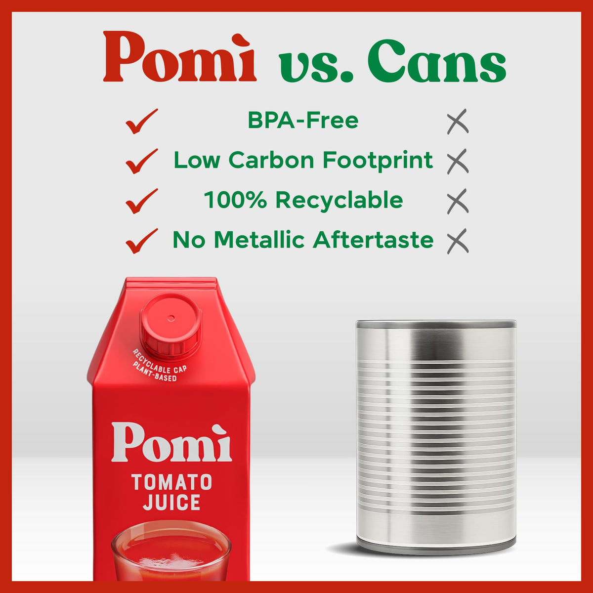 Pomì Tomato Juice – 100% Italian Tomatoes, Low Sodium, Gluten-Free (6-pack)