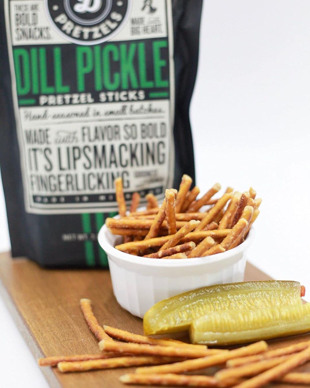Pop Daddy Dill Pickle Pretzel Sticks — 3 Pack, 7.5oz Each | Guilt-Free Gourmet Snack