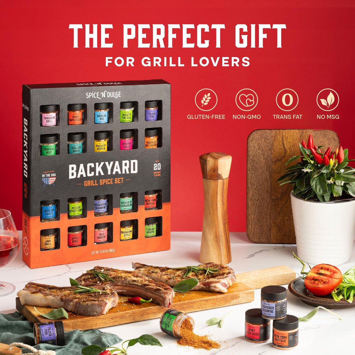 Pop n' Dulge Grilling Spice Set – 20 Unique BBQ Seasonings & Rubs Gift
