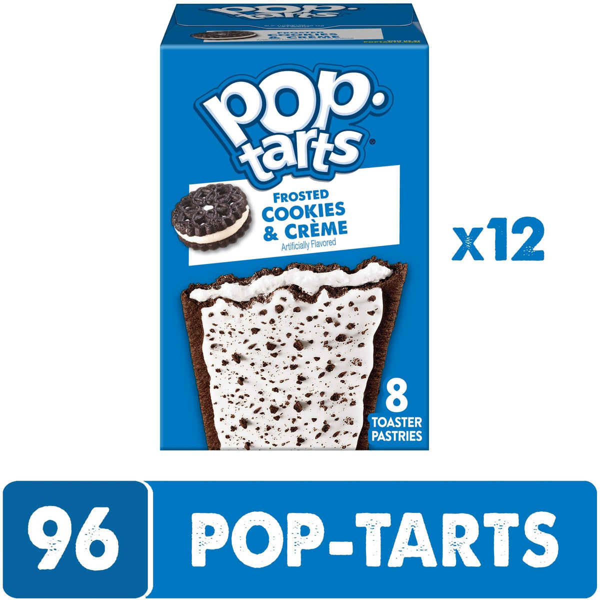 Pop-Tarts Frosted Cookies and Creme Toaster Pastries – 96 Pack | Ready-to-Eat Breakfast & Snacks