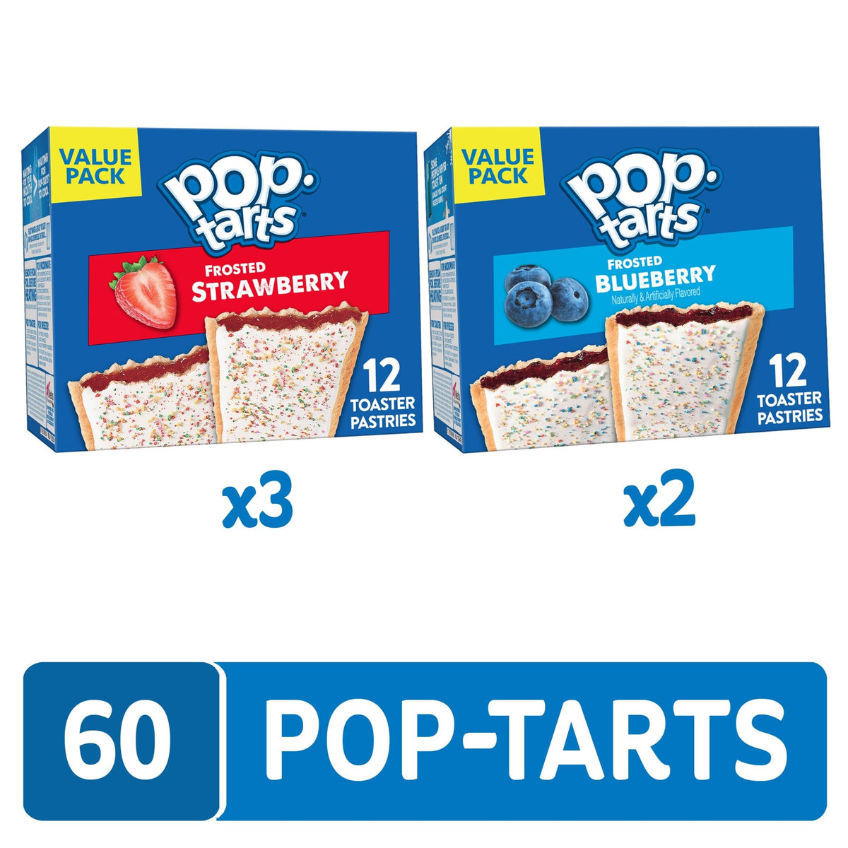 Pop-Tarts Variety Pack (60 Pastries) – Toaster Pastries for Grab-and-Go Breakfast & Snacks