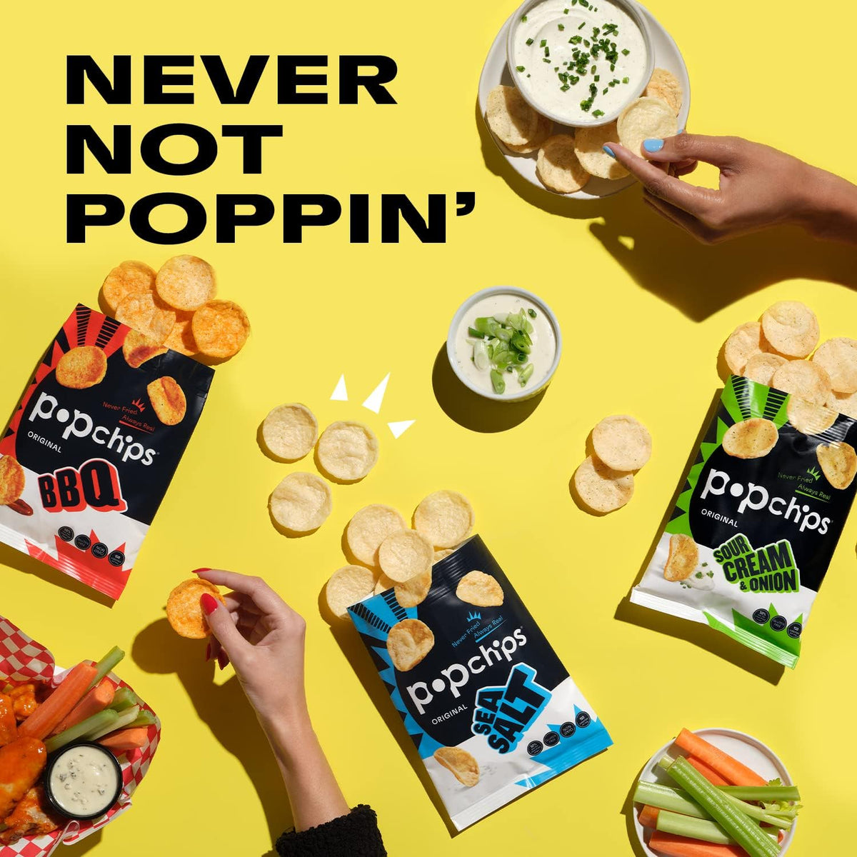 Popchips Variety Pack – 24 Count 0.8 oz Bags (Sea Salt, BBQ, Sour Cream & Onion, Salt & Vinegar)