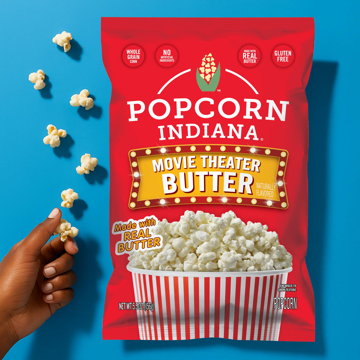 Popcorn Indiana Movie Theater Butter Popcorn – 6 Pack, Real Butter, Gluten Free