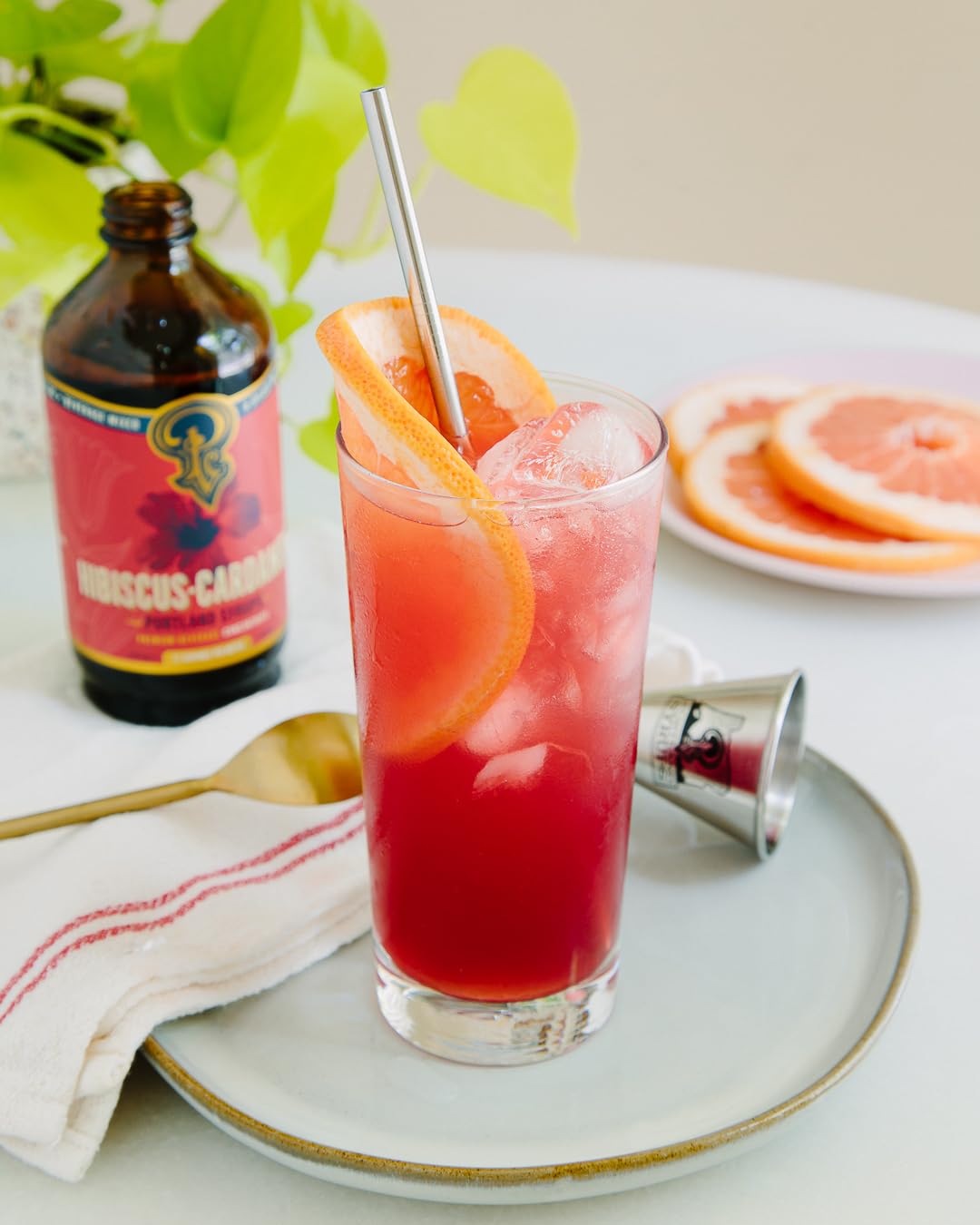 Portland Syrups Hibiscus Cardamom Syrup – 12 oz (Pack of 2) for Cocktails, Mocktails, Tea & More