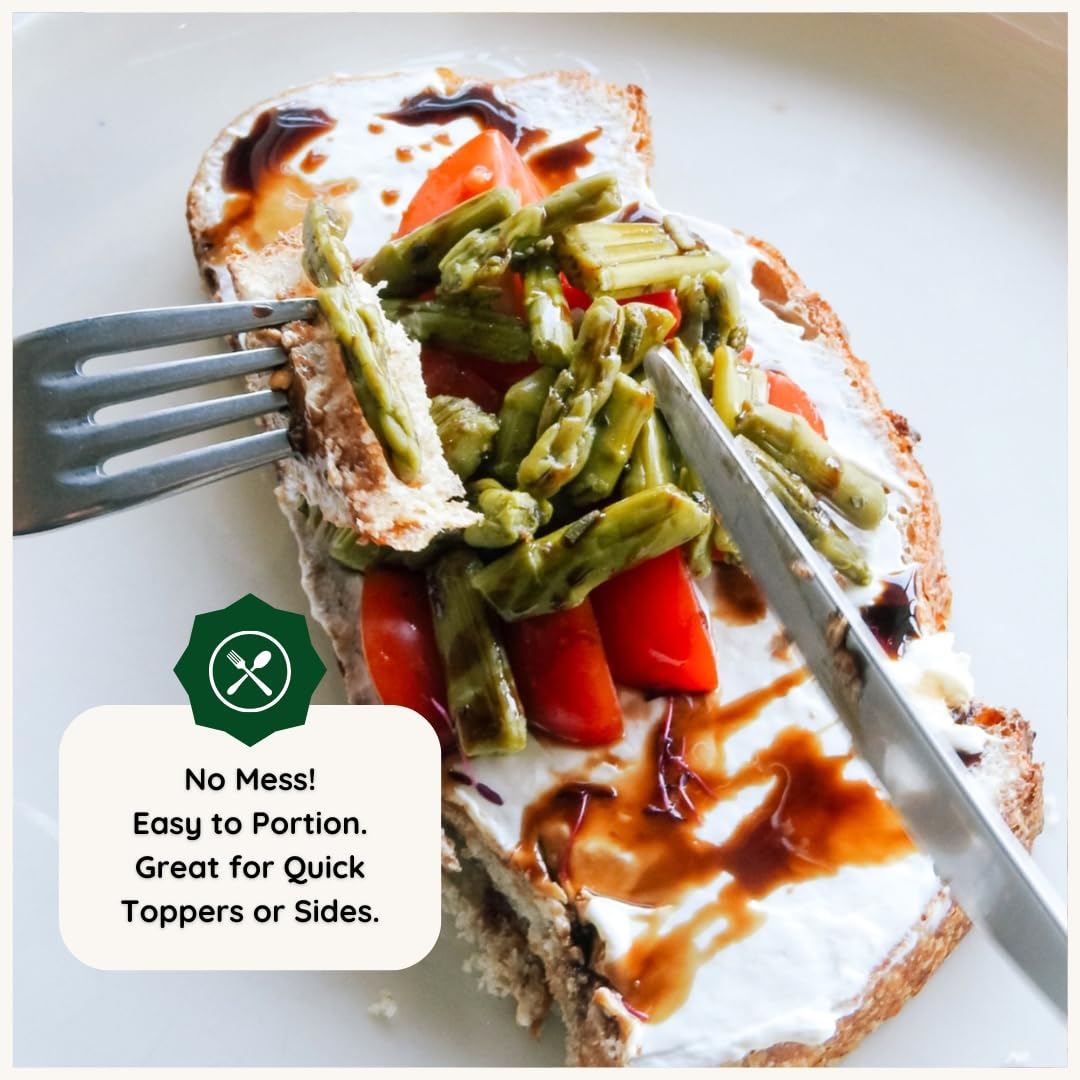 POSHI Marinated Asparagus Cuts Snack Pack | Rosemary + Oregano | Keto, Vegan, Gluten Free (10 x 1.34 oz)