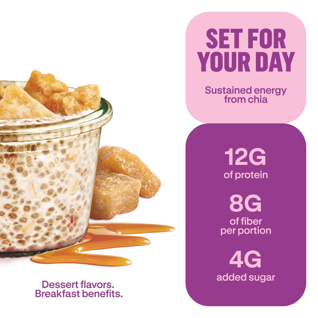 Prana Chialove Overnight Chia with Oats – Golden Maple, 12g Protein, Low Sugar, 2-Pack
