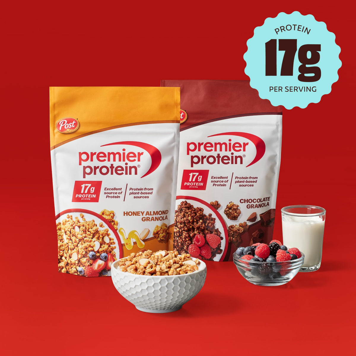 Premier Protein Chocolate Granola – 9 oz Pack of 5, Resealable Bags