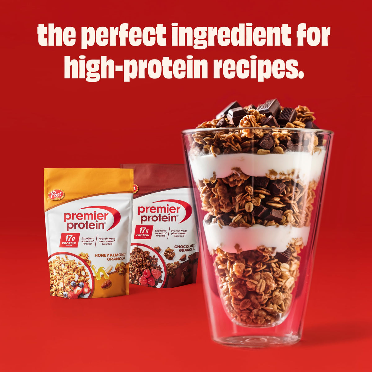 Premier Protein Honey Almond Granola — 9 oz Stand-Up Bags (Pack of 5) | High-Protein Crunch for Yogurt or On-The-Go