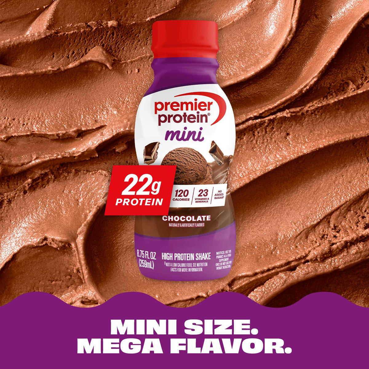 Premier Protein Shake MINIs – Chocolate, 22g Protein, 120 Calories, No Added Sugar, 8.75 fl oz, 12 Pack