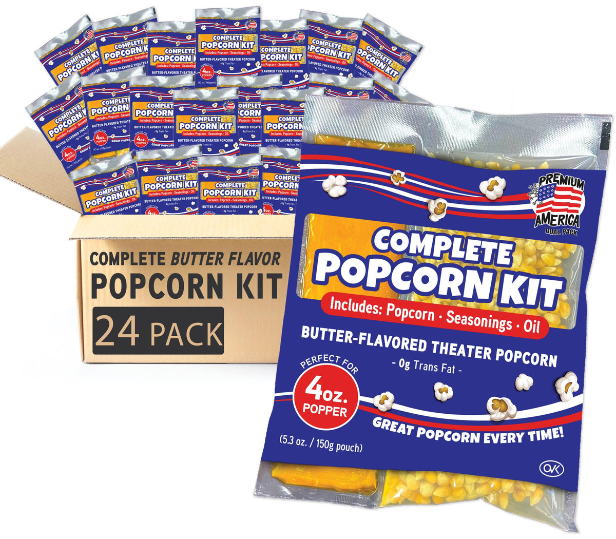 Premium America Popcorn Kit – 24-Pack All-in-One Movie Night Kit