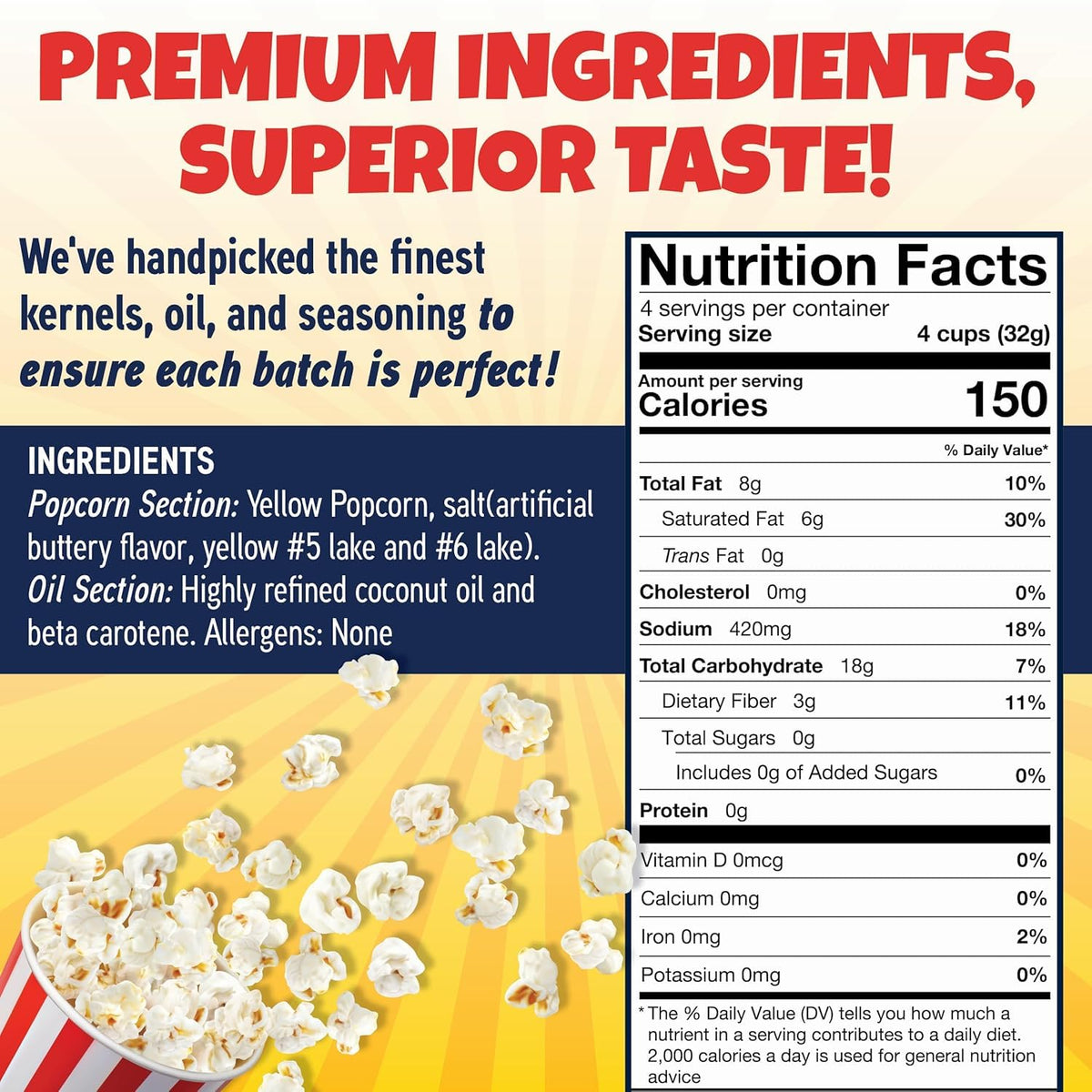 Premium America Popcorn Kit – 24-Pack All-in-One Movie Night Kit