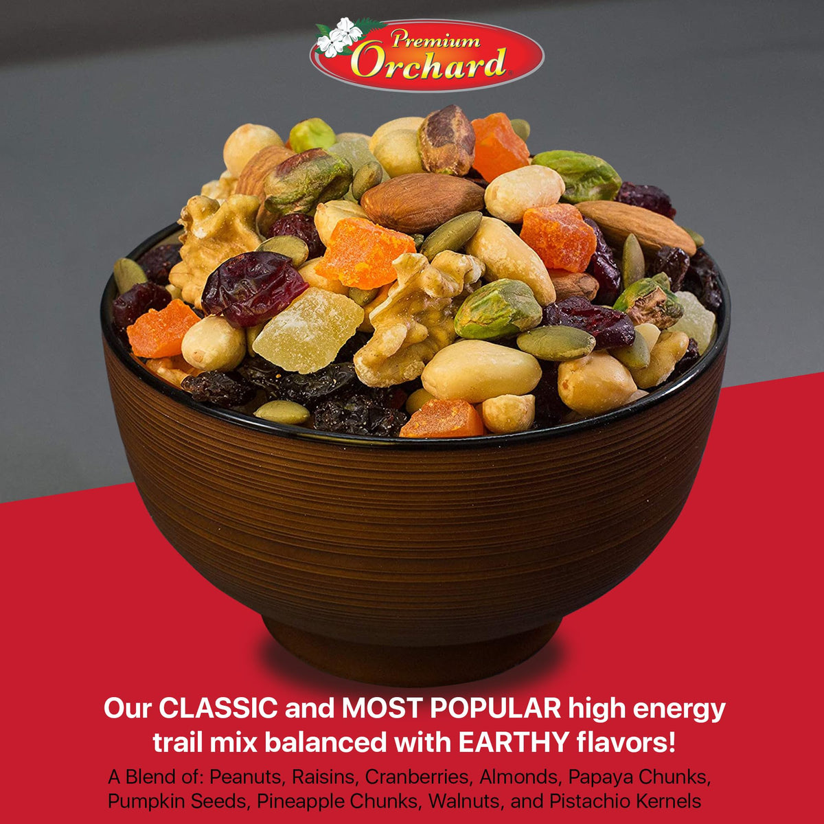 Premium Orchard Fruit Nut Mix Trail Mix – Gourmet Bulk Nuts & Dried Fruit (18oz, 3 Pack)