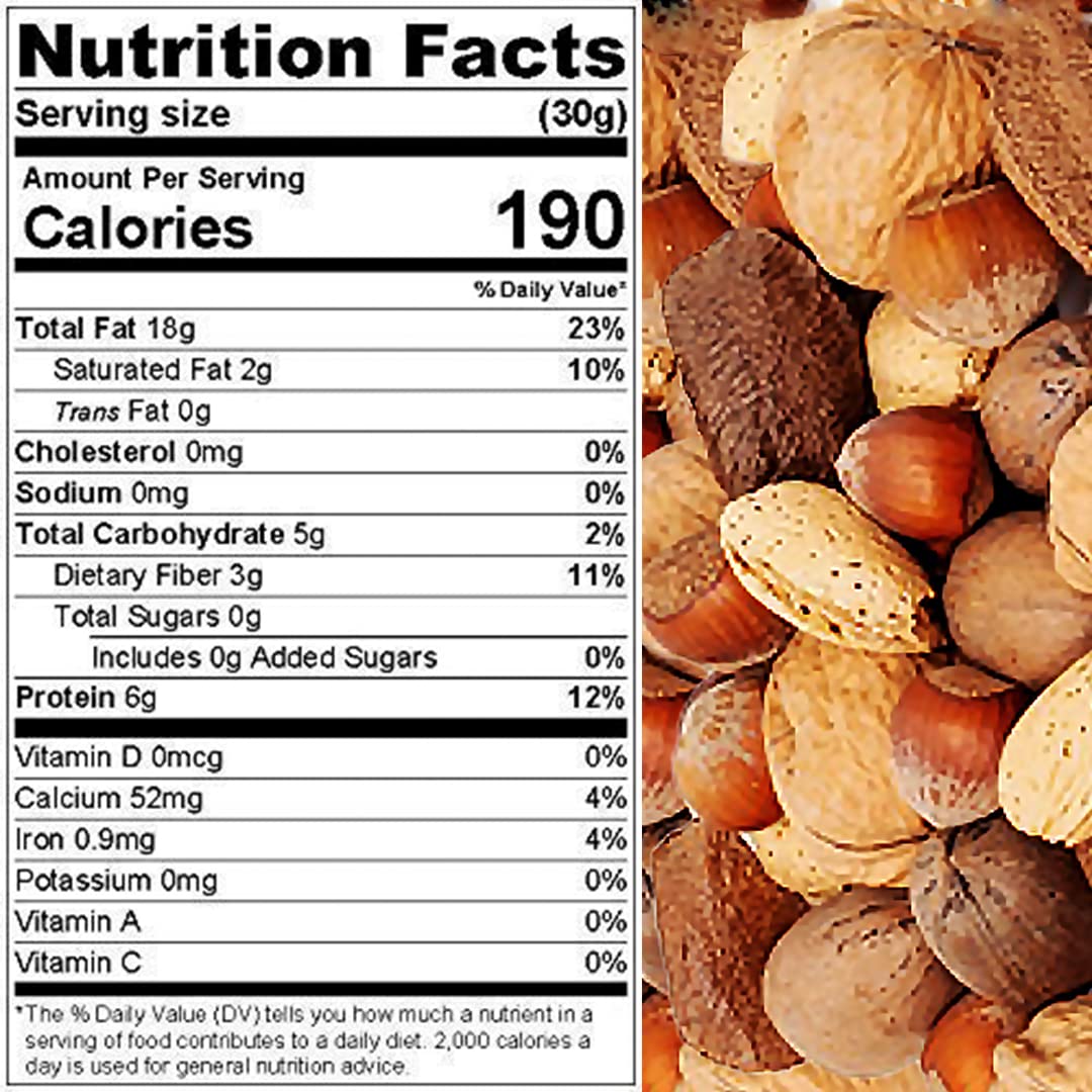 Presto Sales Mixed Nuts in Shell 160 oz | Fresh Raw Unsalted Nut Mix with Brazil Nuts, Hazelnuts, Walnuts, Almonds & Pecans | 10 lb Box