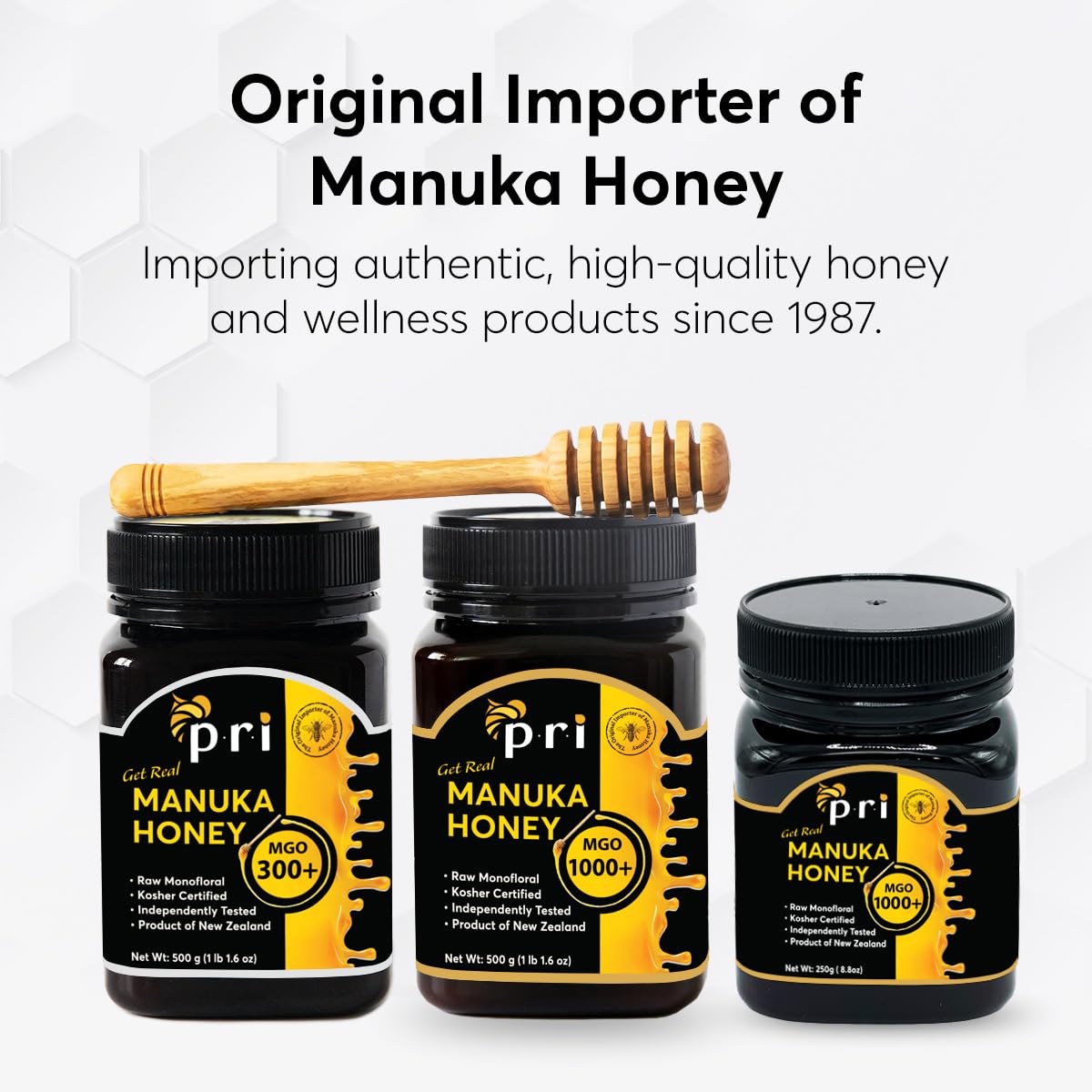 P.R.I Manuka Honey MGO 1000+ Ultra-Potent Monofloral NZ Honey – 500g, QR-Traceable, Cool-Processed