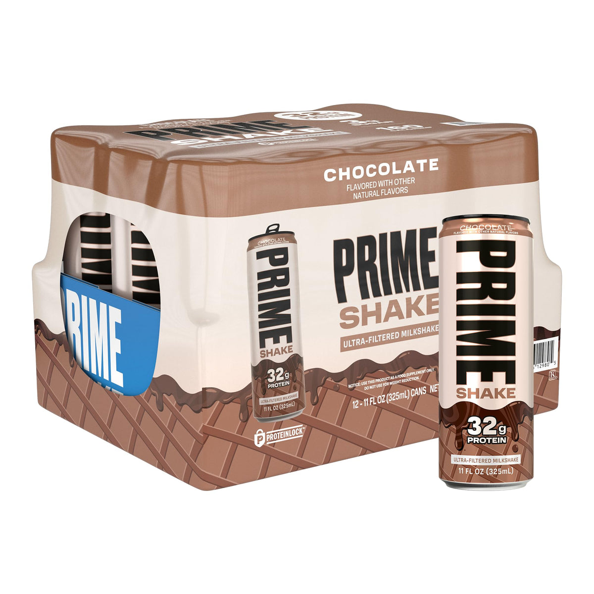 PRIME Shakes Chocolate – 32g Protein, Lactose-Free, Low Sugar, Ready-To-Drink 11oz