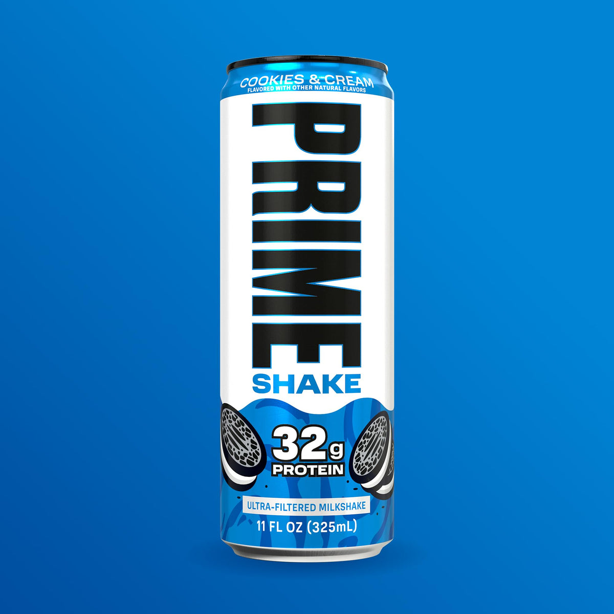 PRIME Shakes Cookies & Cream – 32g Protein Ready-to-Drink, Lactose-Free, Low Sugar, 11oz Can, 12 Pack