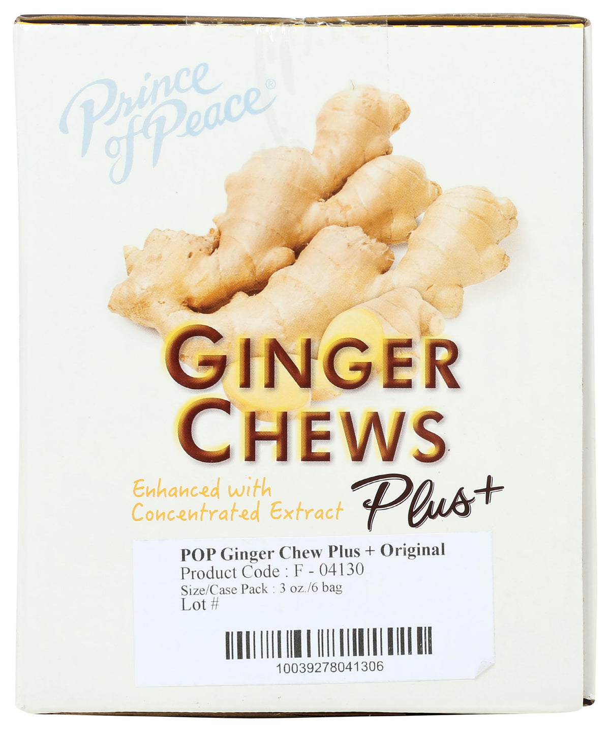 Prince Of Peace Original Flavor Ginger Chew Plus+ – Gluten Free, 3 oz (Pack of 6)