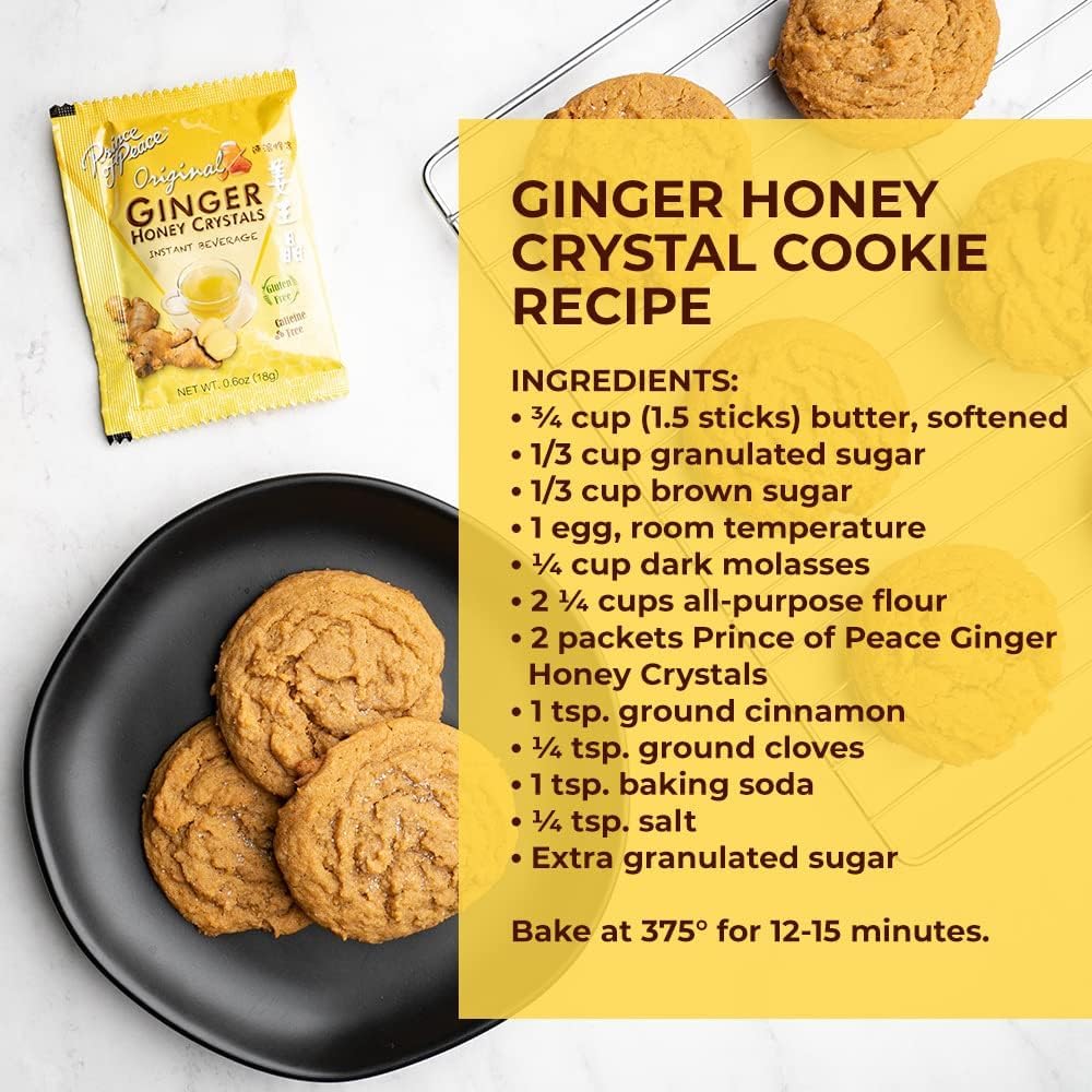 Prince of Peace Instant Ginger Honey Crystals – Family Value Pack, 60 Sachets