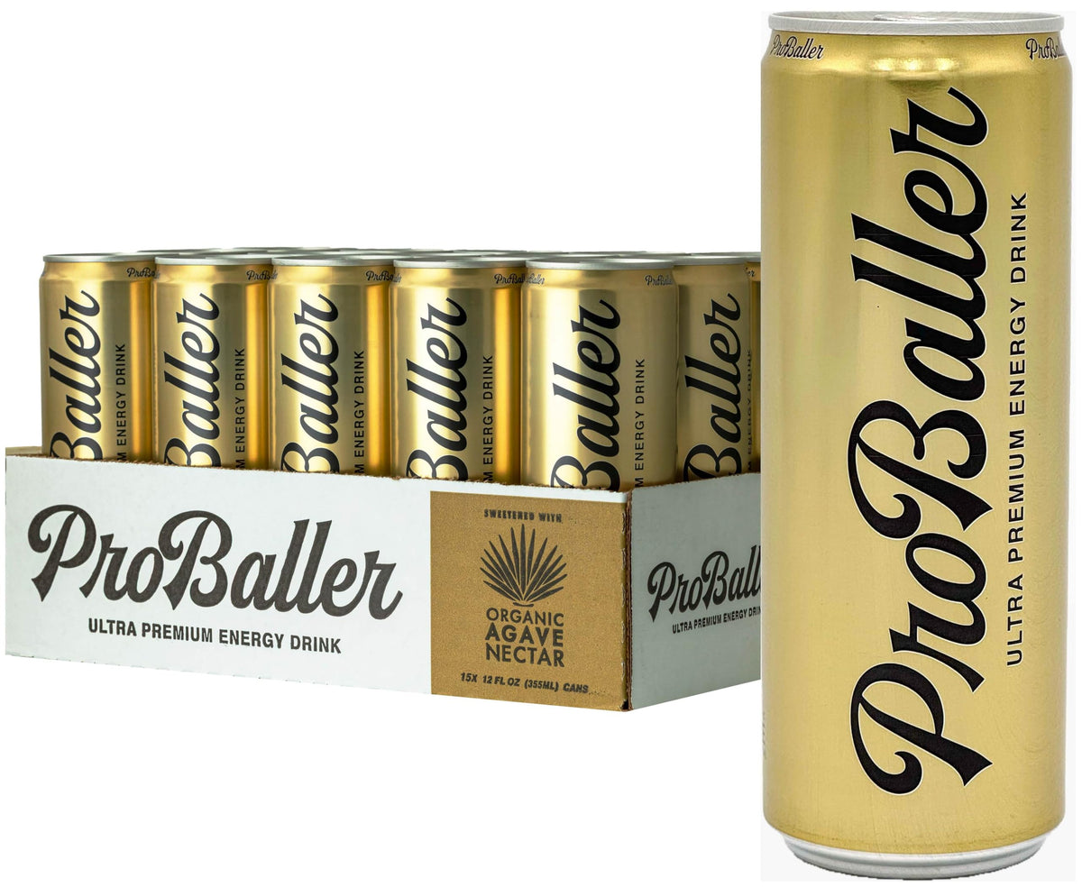ProBaller Clean Energy Drink – Athlete-Grade Focus & Performance, Agave-Sweetened Citrus, NSF Certified for Sport (15 Pack)