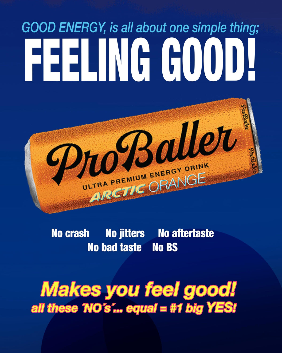 ProBaller Clean Energy Drink – Athlete-Grade Energy, NSF Certified for Sport, Orange (15 Pack)