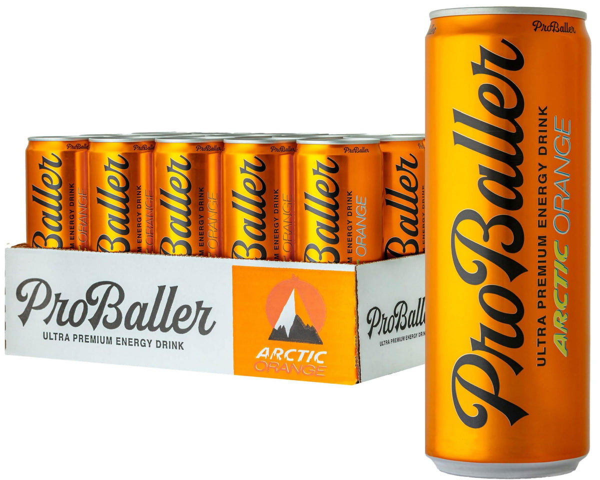 ProBaller Clean Energy Drink – Athlete-Grade Energy, NSF Certified for Sport, Orange (15 Pack)