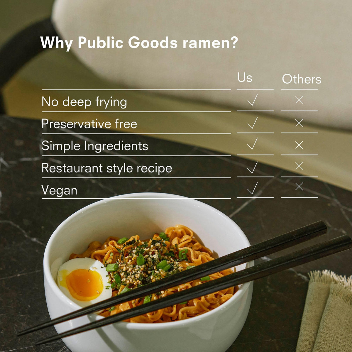 Public Goods Ramen Noodles – Brothless Vegan Instant Ramen (15 Pack) | No MSG, Preservative Free