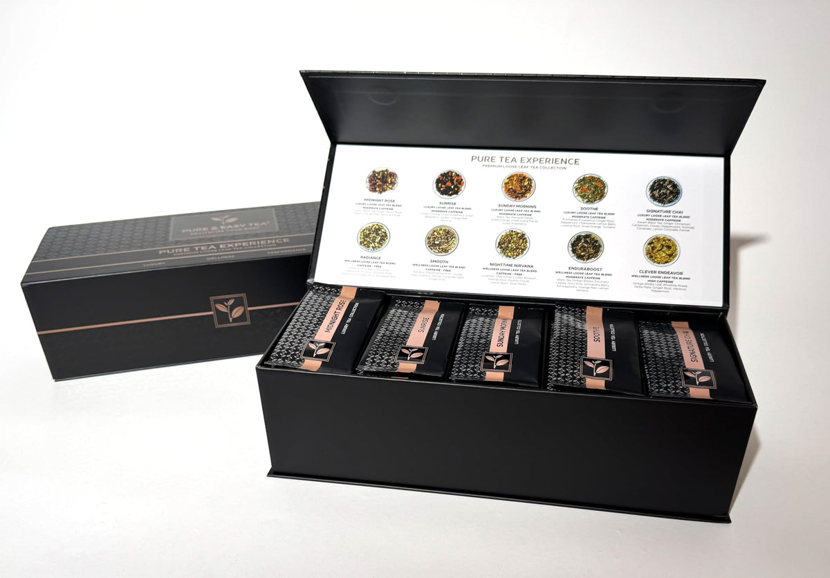 Pure And Easy Tea Premium Tea Flight Gift Set – 30 Sachets, 10 Blends