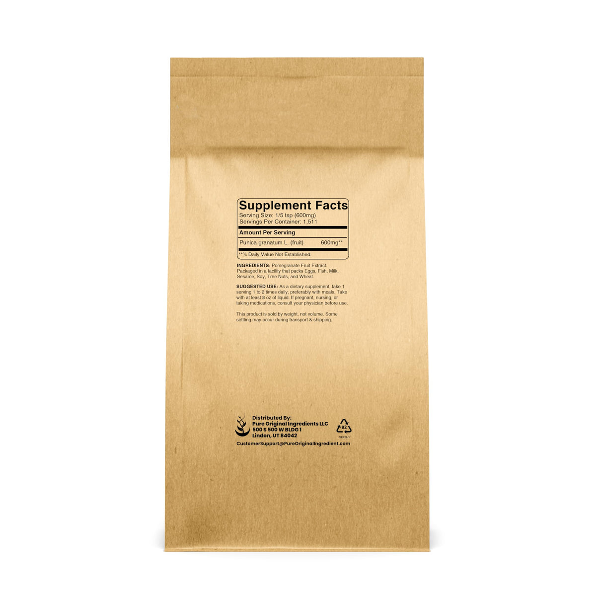 PURE ORIGINAL INGREDIENTS Pomegranate Fruit Extract Powder (32 oz) — Unsweetened Smoothie Mix-In