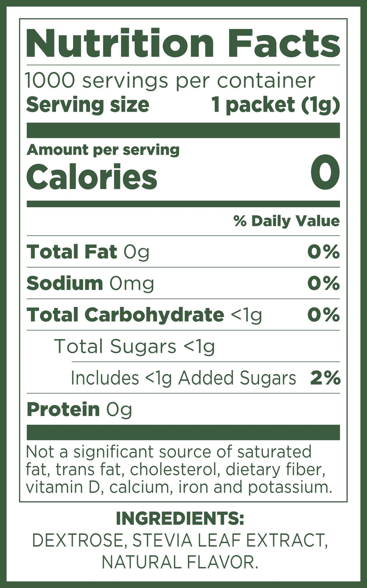 Pure Via Stevia Packets – 1,000 Count, Zero-Calorie Non-GMO Sugar Substitute
