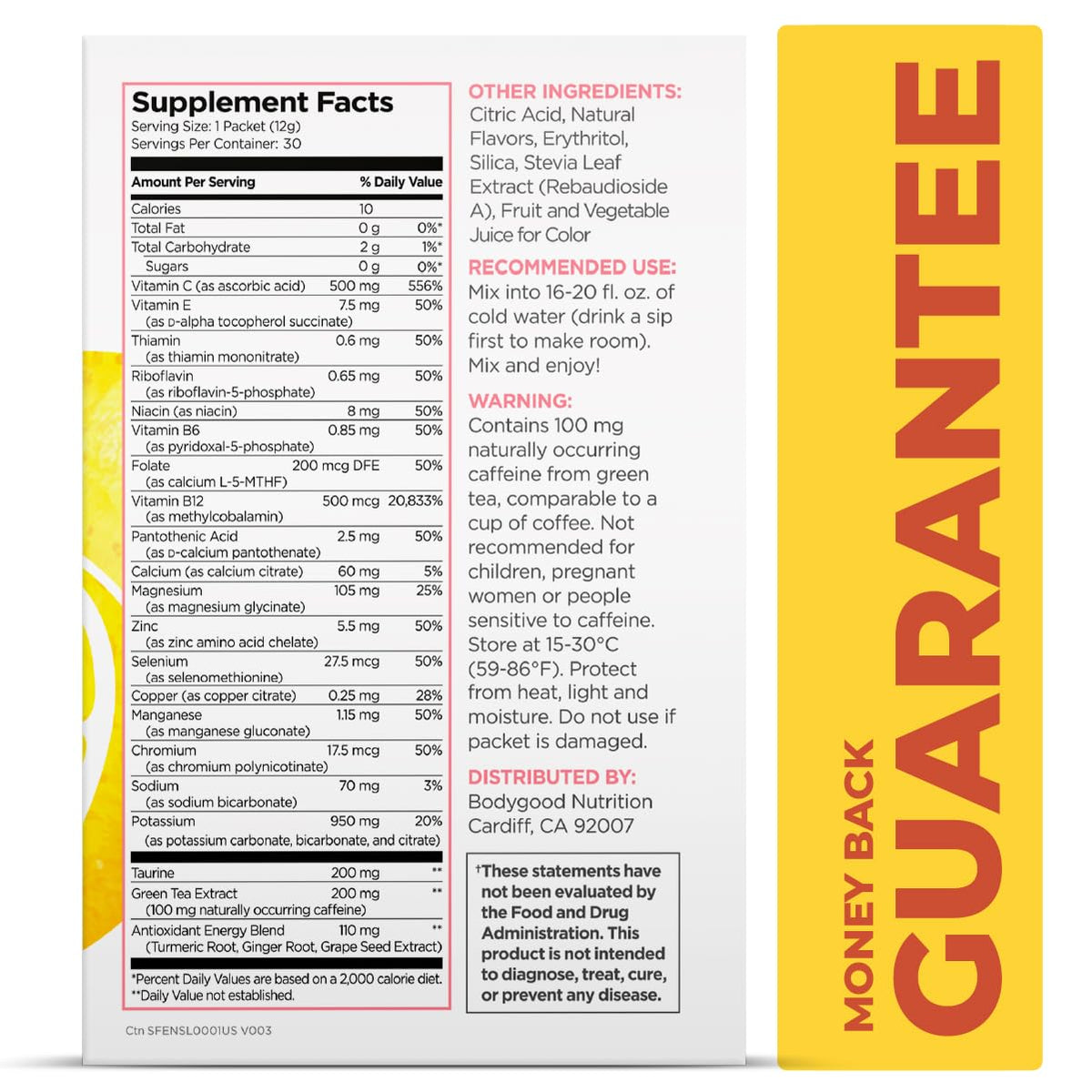 Pureboost Sugar-Free Clean Energy Booster – Strawberry Lemonade, 30 Count | B12, Electrolytes, Antioxidants