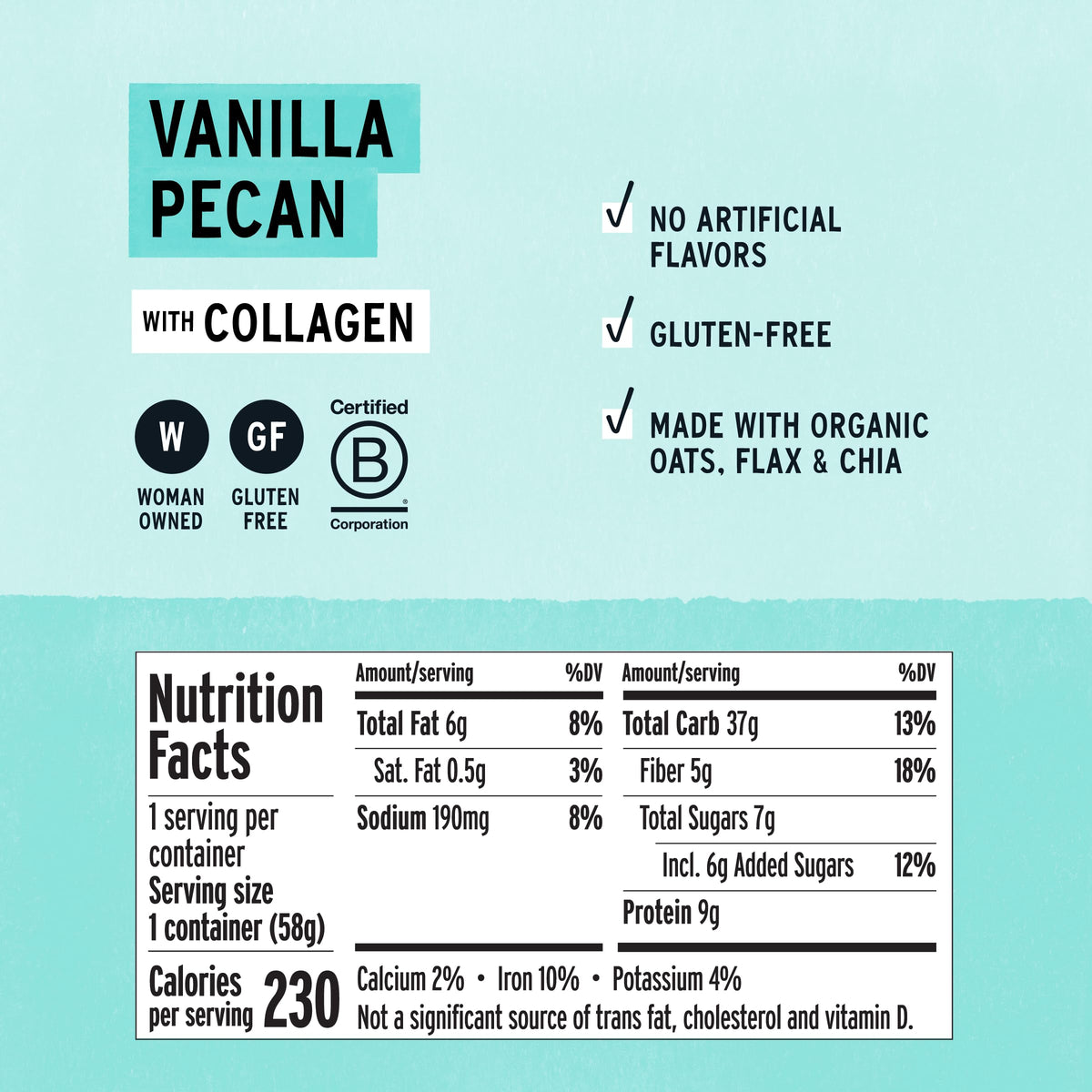 Purely Elizabeth Vanilla Pecan Collagen Oatmeal Cups – Gluten-Free, 12 Pack