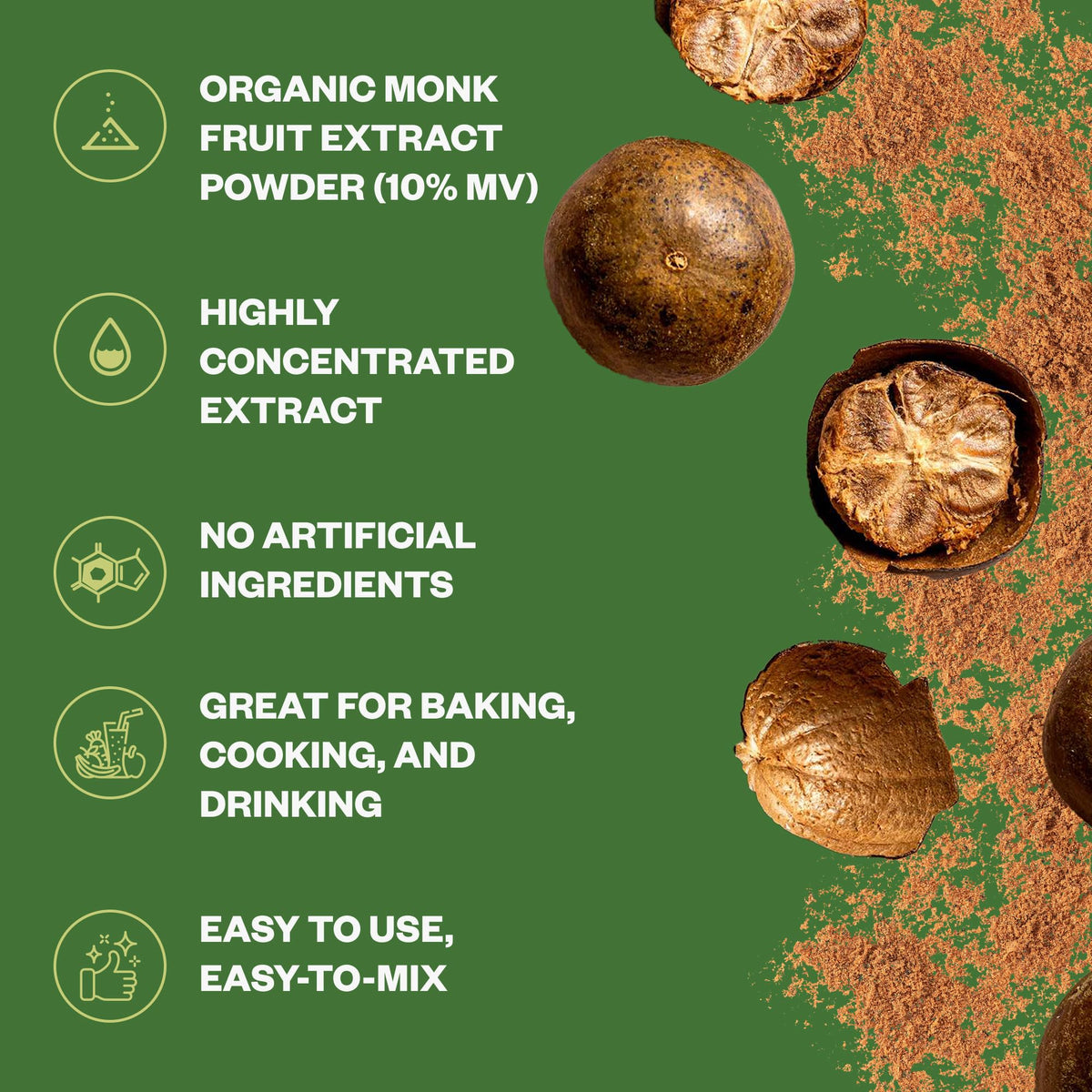 Purisure Organic Monk Fruit Extract Powder 125g — Zero Calorie, Keto & Paleo Friendly
