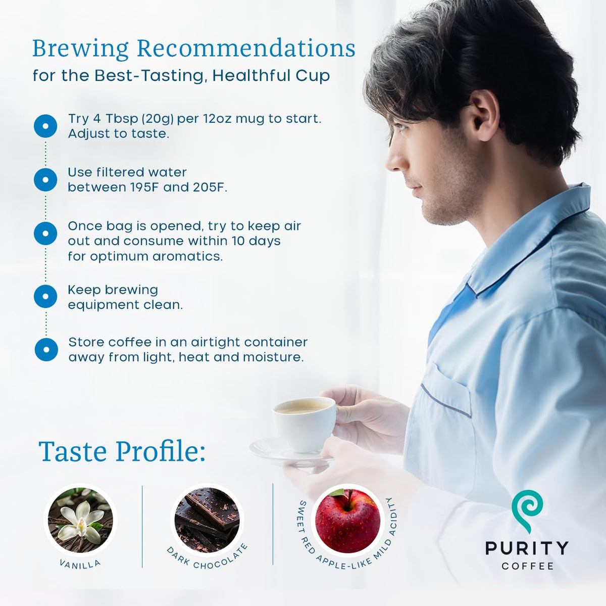 Purity Coffee CALM Decaf Medium Roast Ground (12oz) | USDA Organic Mountain Water Process Decaffeinated Coffee