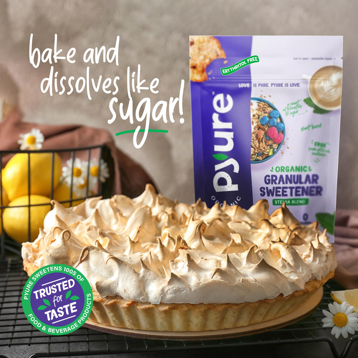 Pyure Organic Stevia Blend | Granulated Sugar Substitute – 2.5 lb | Zero Calories & Carbs | USDA Organic
