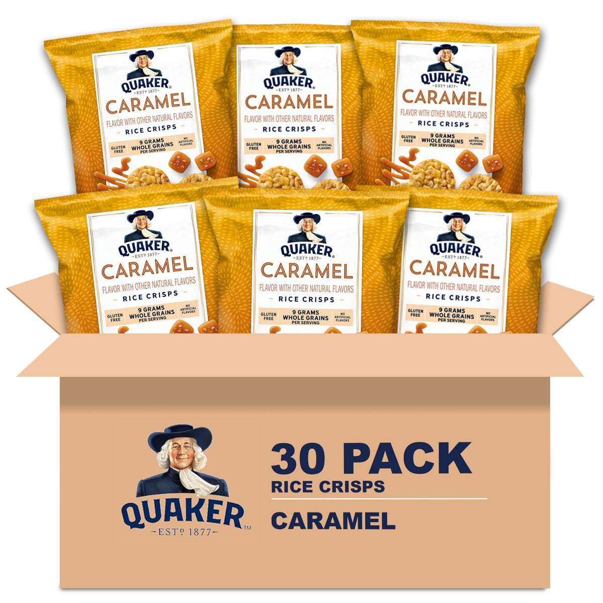Quaker Rice Crisps Caramel — Gluten Free, 0.91 oz, 30 Count