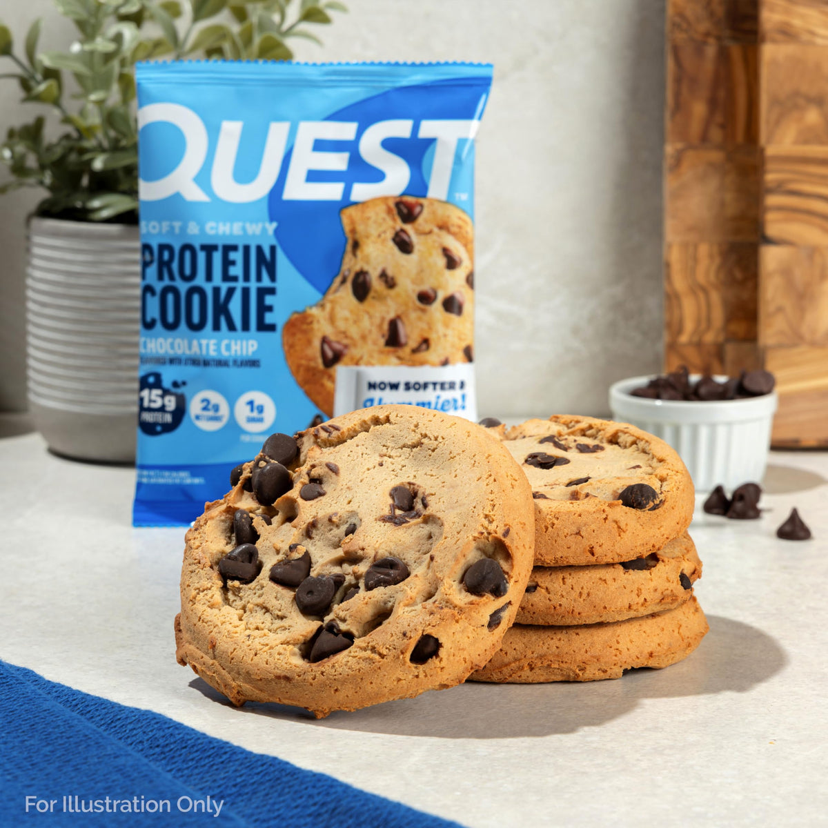 Quest Chocolate Chip Protein Cookies – 15g Protein, 1g Sugar, 2g Net Carbs | Keto Friendly, 12 Count