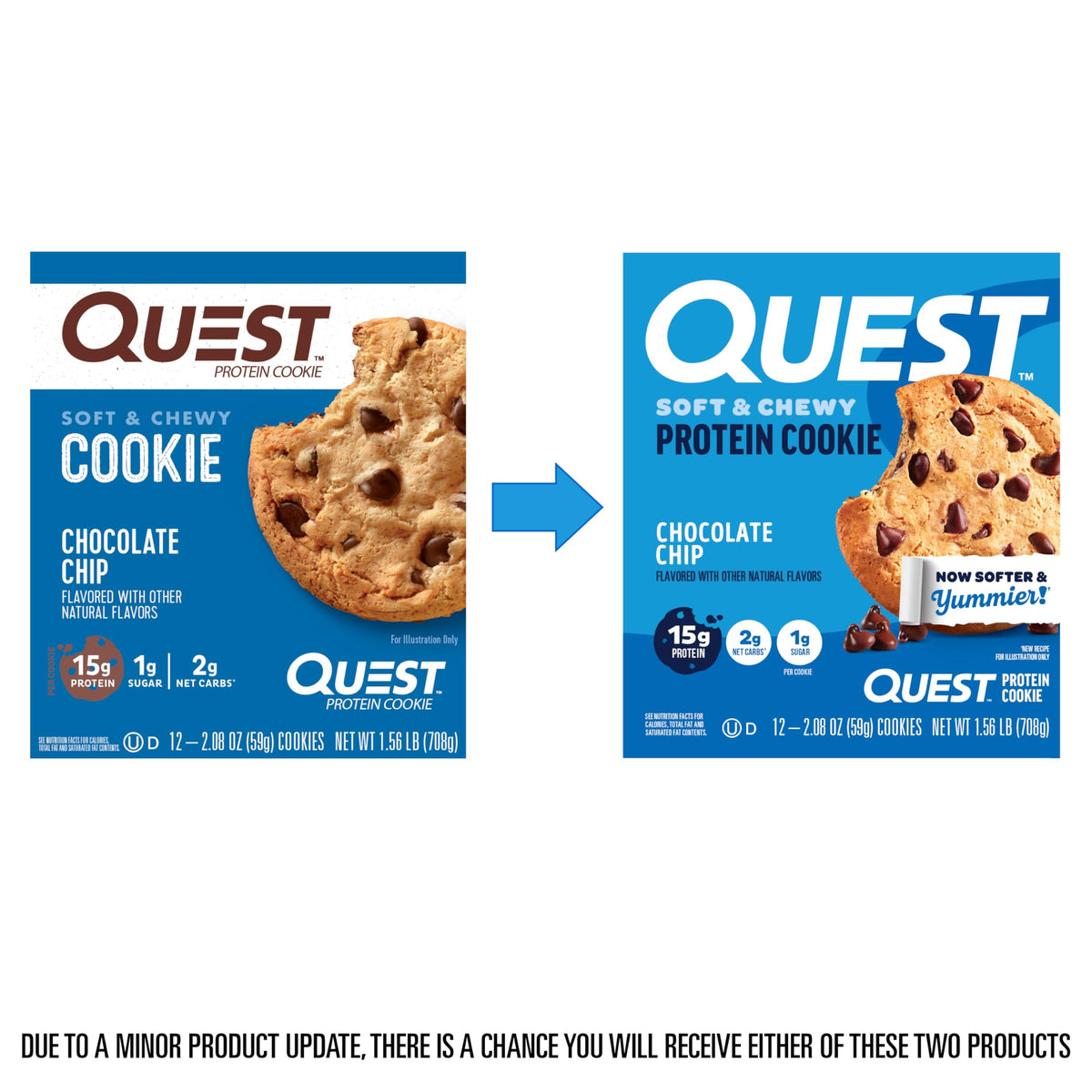 Quest Chocolate Chip Protein Cookies – 15g Protein, 1g Sugar, 2g Net Carbs | Keto Friendly, 12 Count
