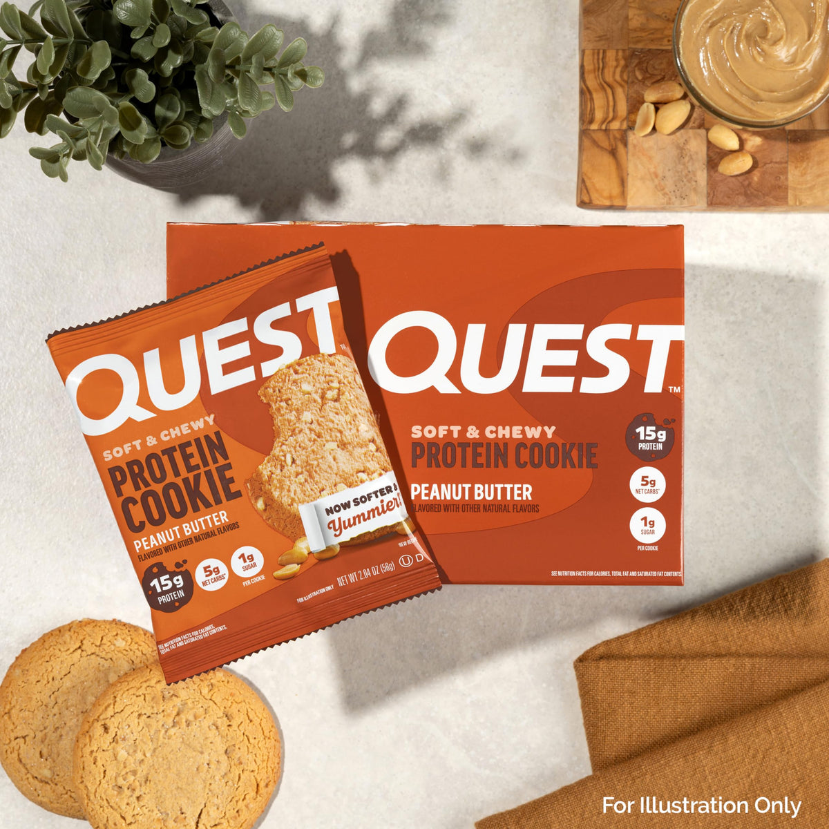 Quest Peanut Butter Protein Cookie – 15g Protein, 1g Sugar, 5g Net Carbs, 12 Count