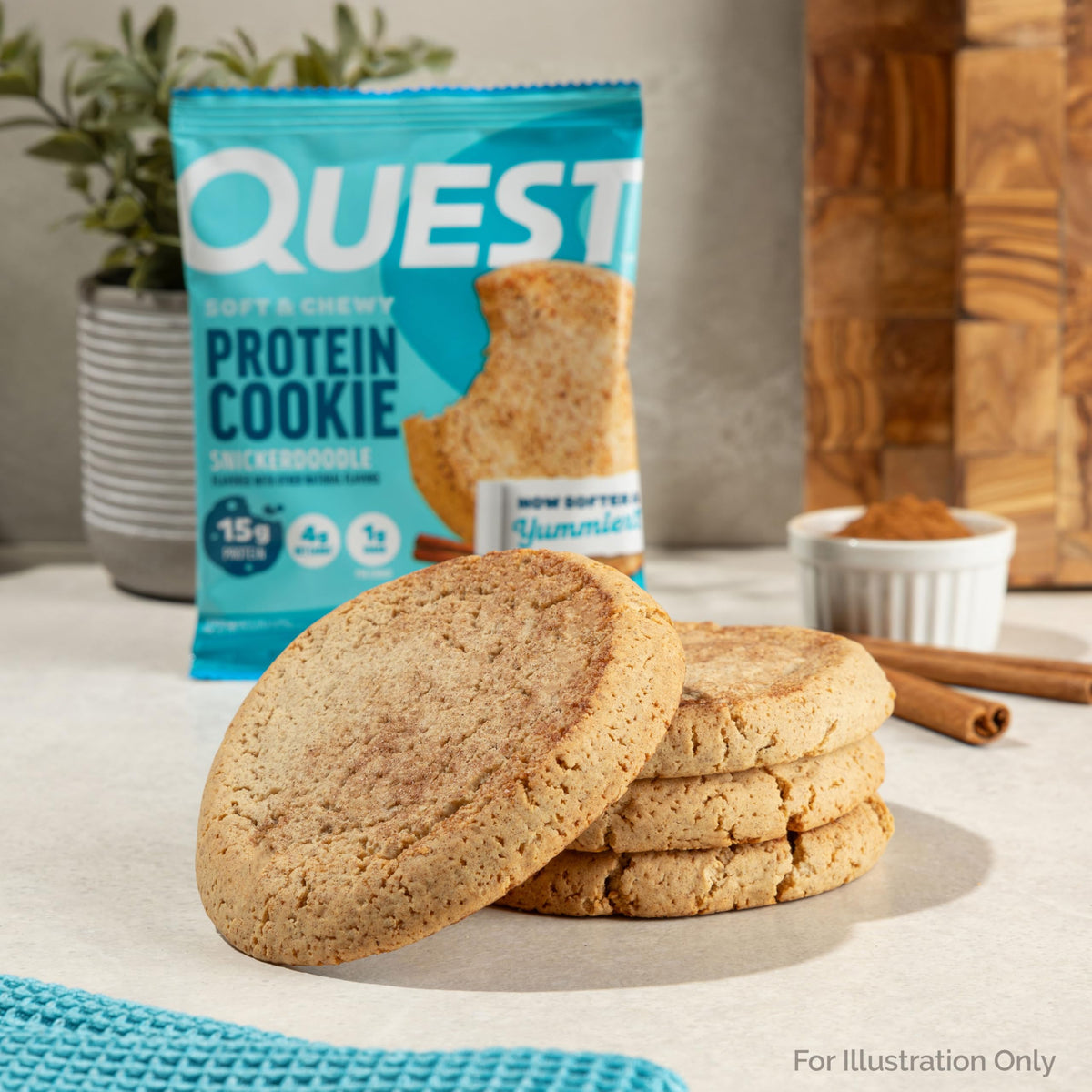 Quest Snickerdoodle Protein Cookie – 15g Protein, 1g Sugar, 4g Net Carbs, 12 Count