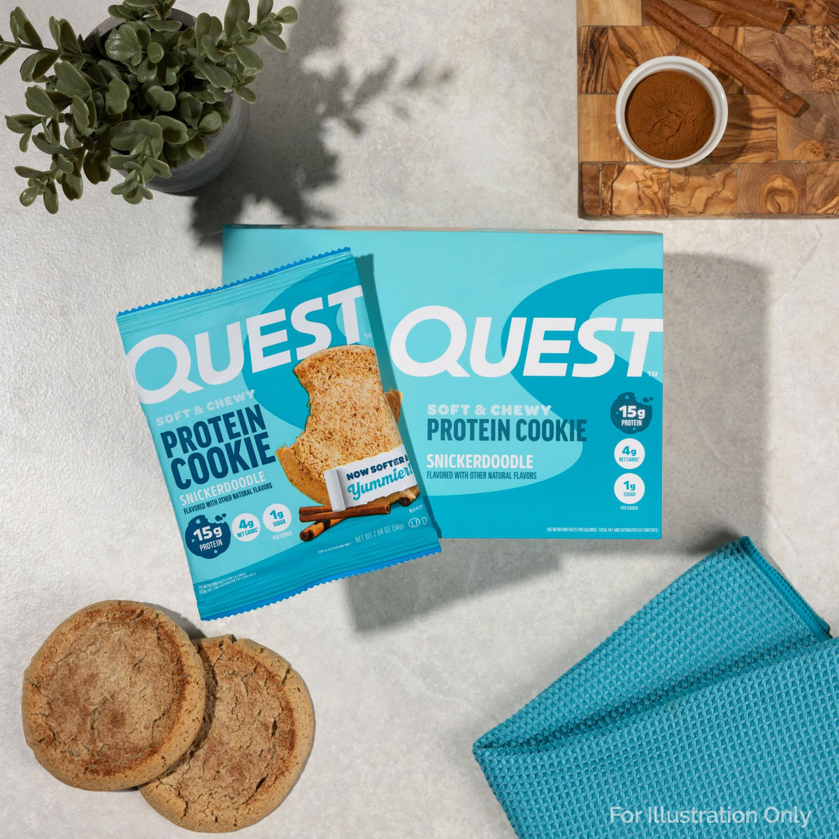 Quest Snickerdoodle Protein Cookie – 15g Protein, 1g Sugar, 4g Net Carbs, 12 Count