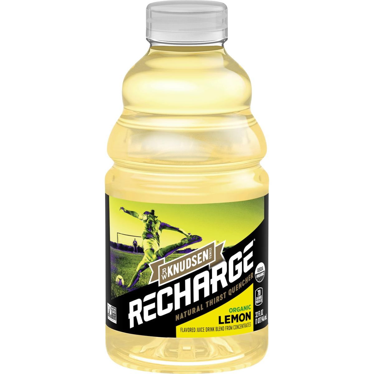 R.W. Knudsen Recharge Organic Lemon Sports Drink with Electrolytes, 32 fl oz (Pack of 6)