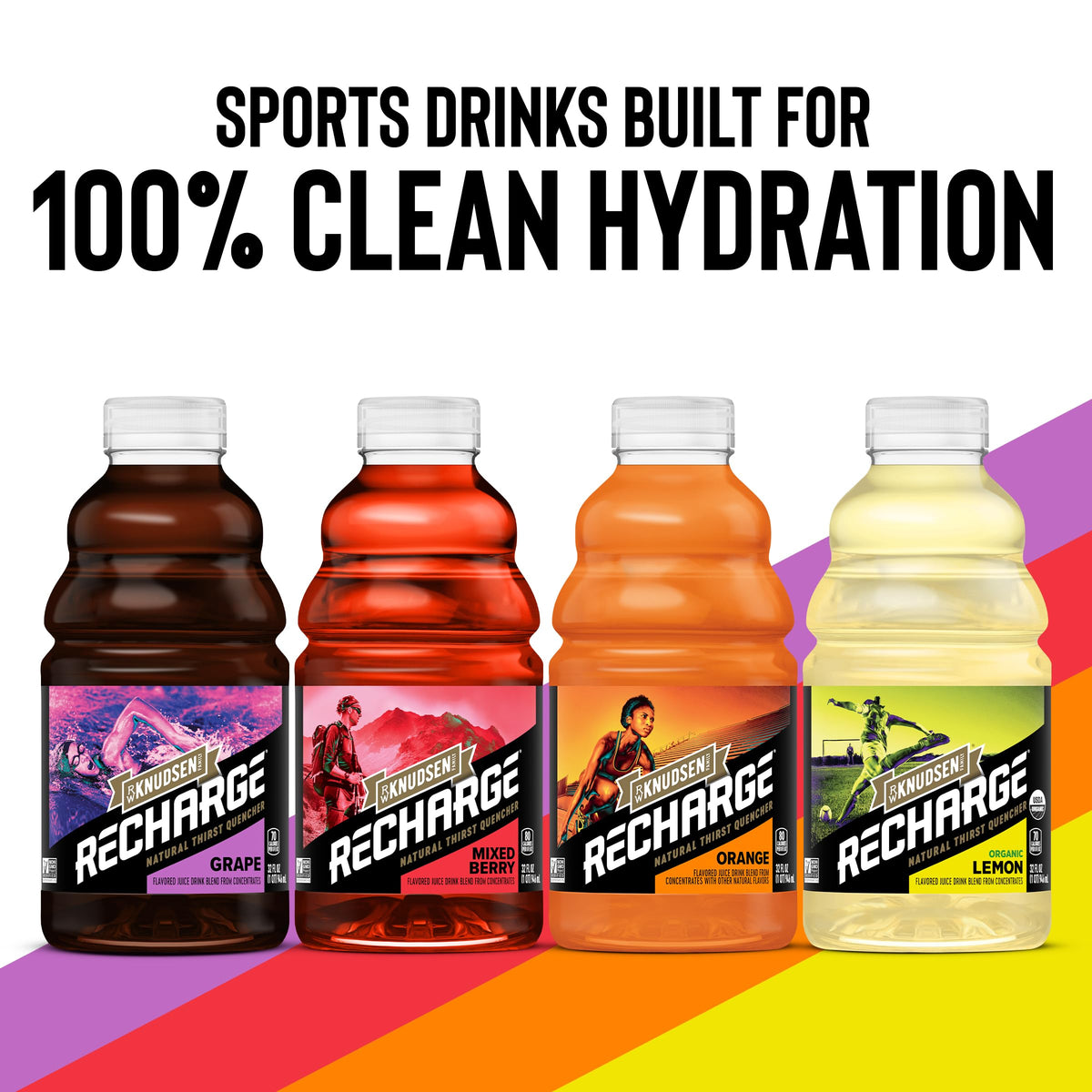 R.W. Knudsen Recharge Orange Sports Drink with Electrolytes – 32 fl oz (Pack of 6)