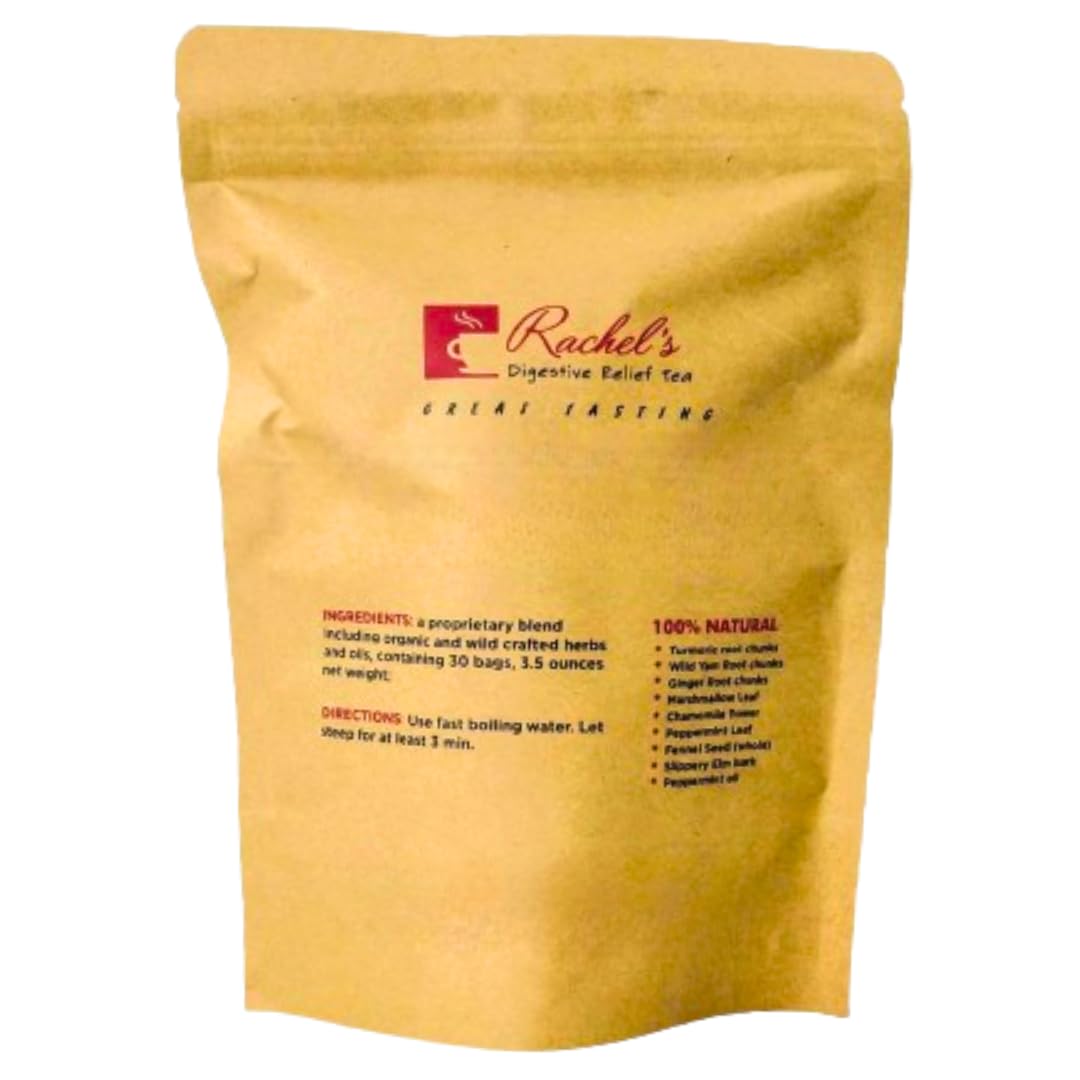 Rachel's Tea Digestive Relief: 8-Herb Herbal Tea, Caffeine-Free, 30 Bags (60 Cups) | Rachelstea