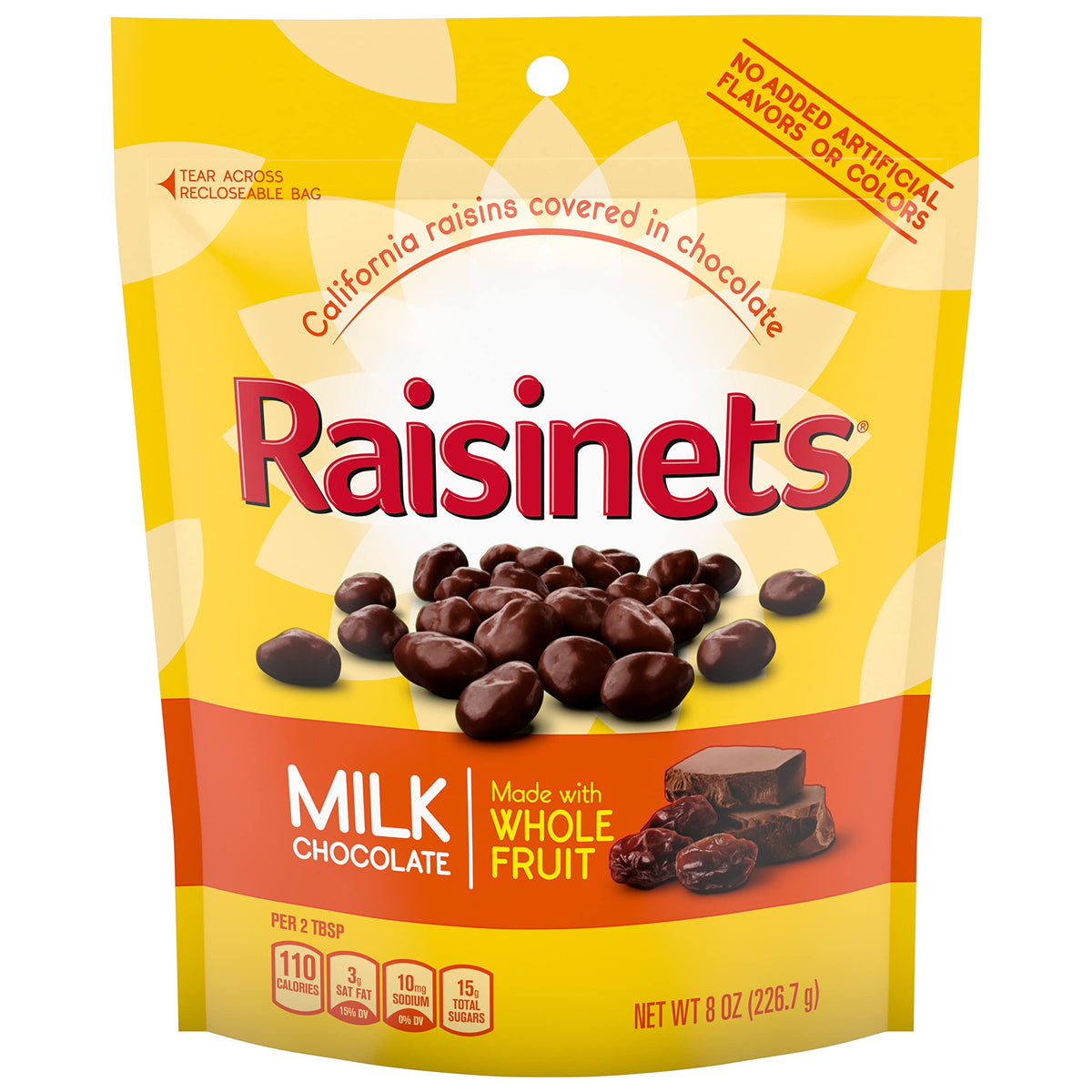 Raisinets Milk Chocolate Covered California Raisins – 8.0 oz Resealable Bag | Bulk 8-Pack