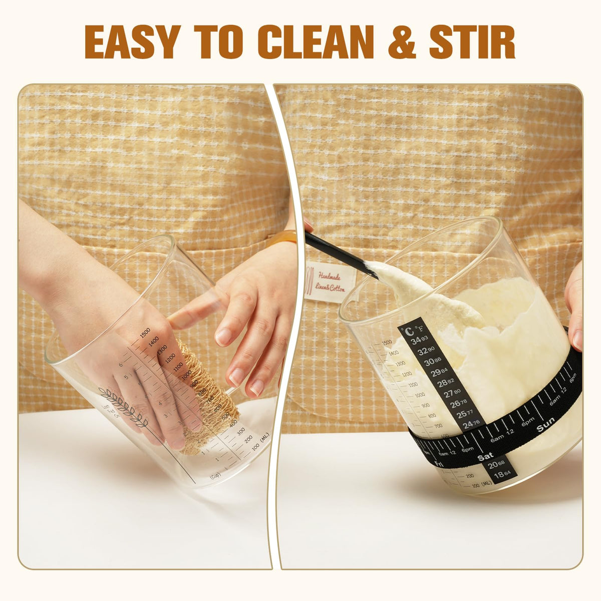 Rakovar 50oz Sourdough Starter Jar Kit – Wide Mouth, All-Inclusive Sourdough Starter Kit (2 Pack)