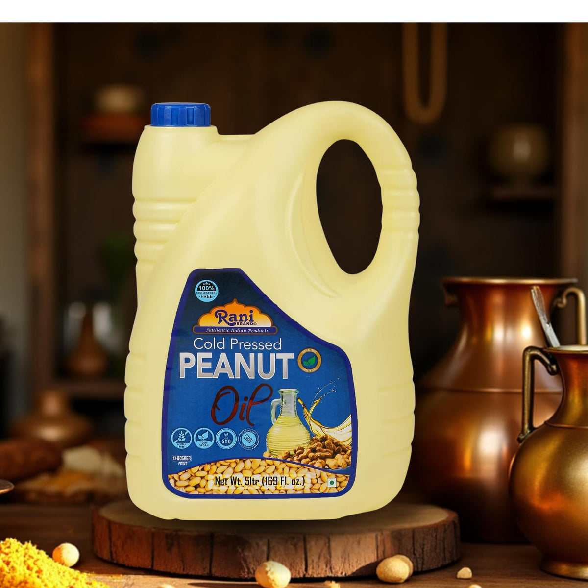 Rani Peanut Oil 5L | Cold Pressed, 100% Natural, Kosher, Vegan, Non-GMO