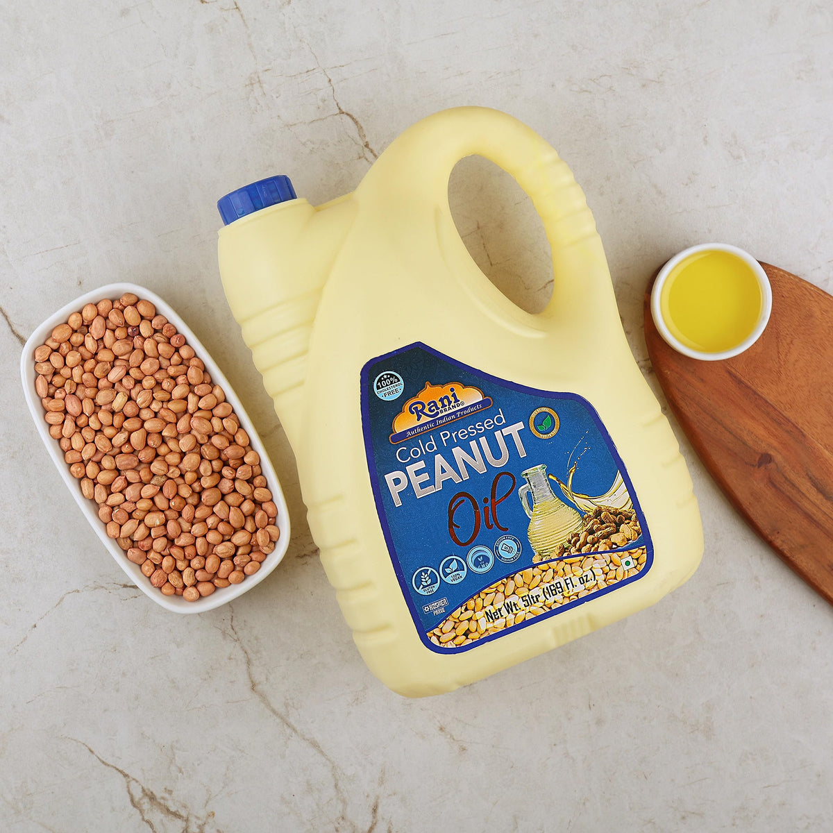 Rani Peanut Oil 5L | Cold Pressed, 100% Natural, Kosher, Vegan, Non-GMO